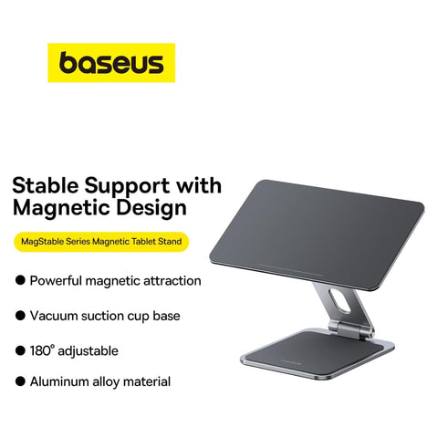 Baseus Magnetic Tablet Stand MagStable Series – Magnetic Design, Adjustable Angle, Sturdy Build – Phone & Tablet | Ideal for Hands-Free Viewing