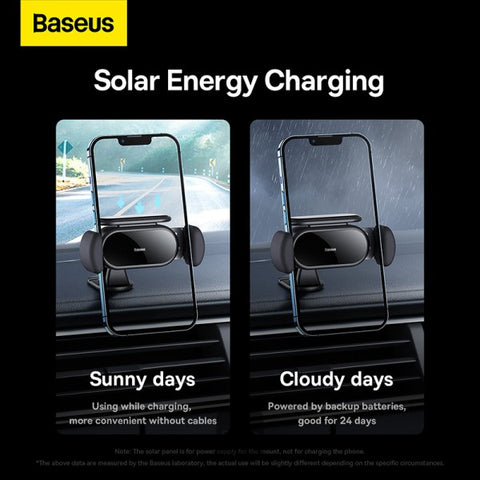 Baseus Steel Cannon Pro Solar Electric Car Mount – Solar-Powered, Durable Design, Universal Fit – Phone & Tablet | Ideal for Car Use