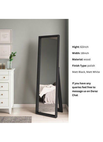 Beautiful Matte Finish Long Mirror – Sleek Design for Bedrooms | Dimensions 62x18 Inches