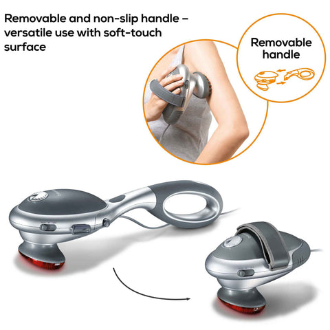 Beurer Handheld Percussion Massager with Removable Handle and Infrared Heat MG 70 – Percussion Massage, Infrared Heat, Removable Handle | Handheld Massager