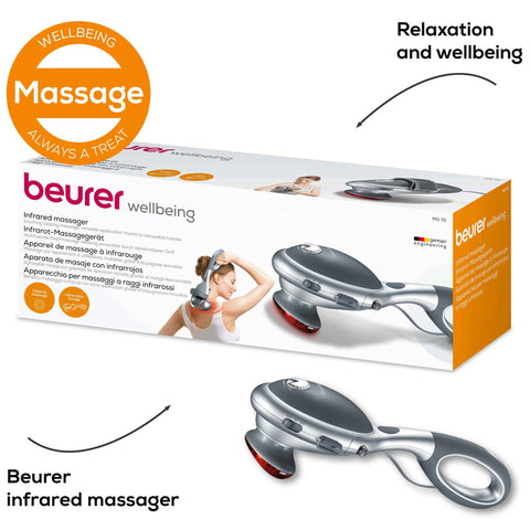 Beurer Handheld Percussion Massager with Removable Handle and Infrared Heat MG 70 – Percussion Massage, Infrared Heat, Removable Handle | Handheld Massager