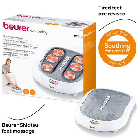 Beurer Shiatsu Foot Massager FM 60 – Shiatsu Massage, Adjustable Intensity, Ergonomic Design | Foot Massager