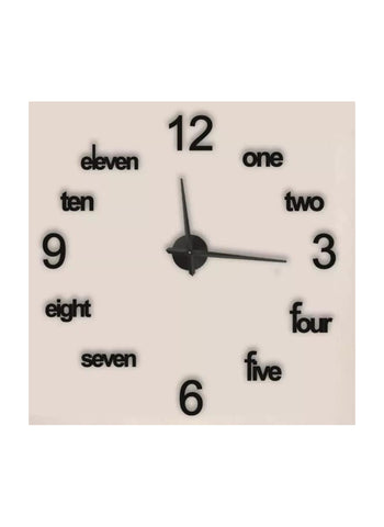 Big Eleven Wooden Wall Clock – 3D Laser Cut Design | 24-Inch Home Décor Clock with Unique Word Counting Feature (No Machine Included)