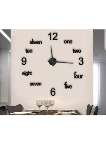 Big Eleven Wooden Wall Clock – 3D Laser Cut Design | 24-Inch Home Décor Clock with Unique Word Counting Feature (No Machine Included)