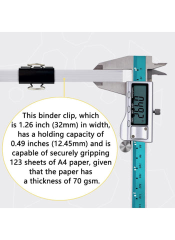 Binder Clips Assorted Sizes – 25mm, 32mm, 41mm, 51mm (1”, 1.25”, 2”) – Strong Grip, Durable – Perfect for Office and Home Use | Versatile and Reliable