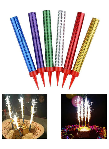 Birthday Sparking Candles – Pack of 6, 10cm | Perfect for Cake Decoration & Party Celebrations