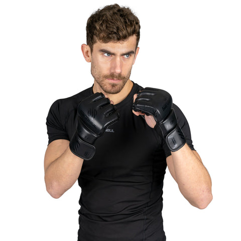 Sanabul Essential 4 oz MMA Gloves – All Black, Performance Engineered for Versatile Training Durable, Comfortable, and Ideal for Grappling and Striking