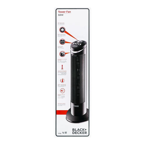 Black & Decker 50W Tower Fan – TF-50 – Sleek and Efficient Tower Fan for Effective Air Circulation