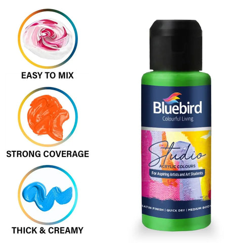 Bluebird Acrylic Colours 6 Neon Shades 6x100ml – Bright and Bold, High Visibility, Easy Application – Acrylic Paint Set | Ideal for Fun and Creative Projects