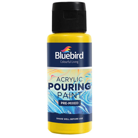 Bluebird Acrylic Pouring Paint Pre-mixed Primary 6x100ml – Ready-to-Use, Vivid Colors, Easy Pouring – Acrylic Pouring Paint | Ideal for Fluid Art Techniques