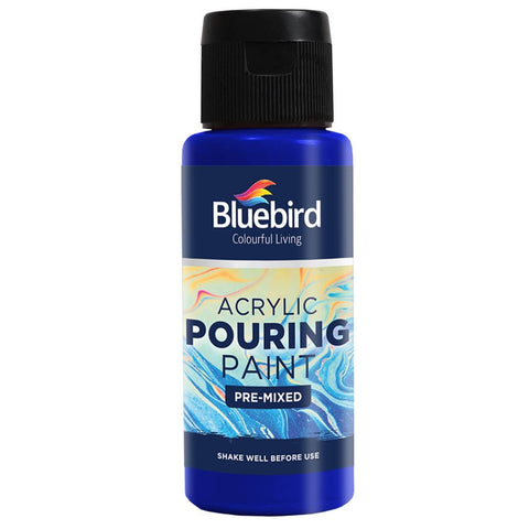 Bluebird Acrylic Pouring Paint Pre-mixed Primary 6x100ml – Ready-to-Use, Vivid Colors, Easy Pouring – Acrylic Pouring Paint | Ideal for Fluid Art Techniques