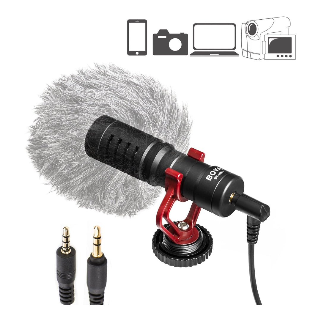 Boya Cardioid Shotgun Microphone BY-MM1 – Focused Audio, Cardioid Pickup Pattern, Compact and Portable – Shotgun Microphone | Suitable for Vloggers on the Go