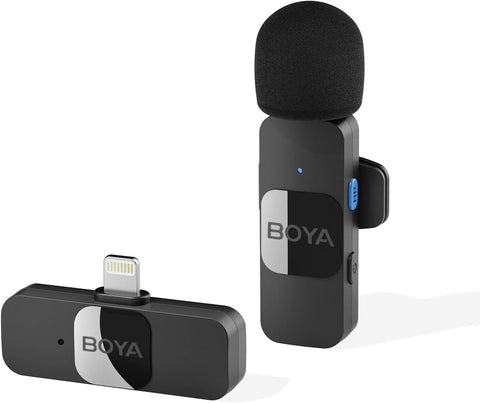 Boya Ultra compact Wireless Microphone System BY-V1 – Wireless Freedom, Ultra compact Design, Reliable Connectivity – Wireless Microphone | Ideal for Mobile and On-the-Go Vlogging