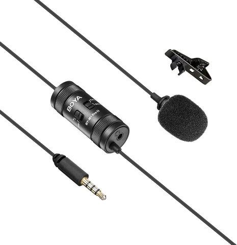 Boya Universal Lavalier Microphone BY-M1 Pro II – High-Quality Audio, Versatile Use, Adjustable Clip – Lavalier Microphone | Perfect for Professional Vlogging