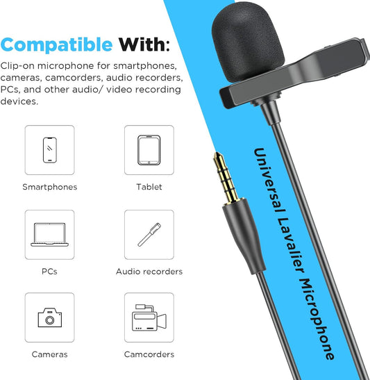 Boya Universal Lavalier Microphone BY-M1S – Superior Audio Capture, Universal Compatibility, Lightweight Design – Lavalier Microphone | Ideal for Everyday Vlogging