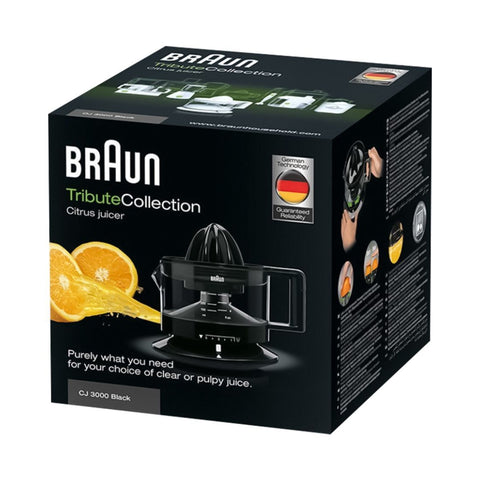 Braun Tribute Collection Citrus Juicer Black CJ-3000BK – Black Finish, Easy Operation, Compact Design | Citrus Juicer