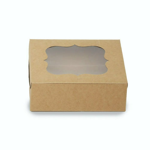 Brownie Box - 6"x6"x2" inches (100 pcs) – Biodegradable Disposable Food Packaging | Essentials