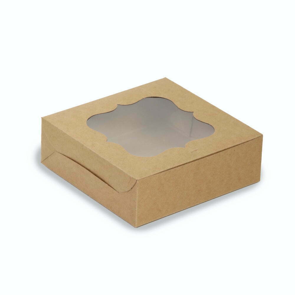 Brownie Box - 6"x6"x2" inches (100 pcs) – Biodegradable Disposable Food Packaging | Essentials