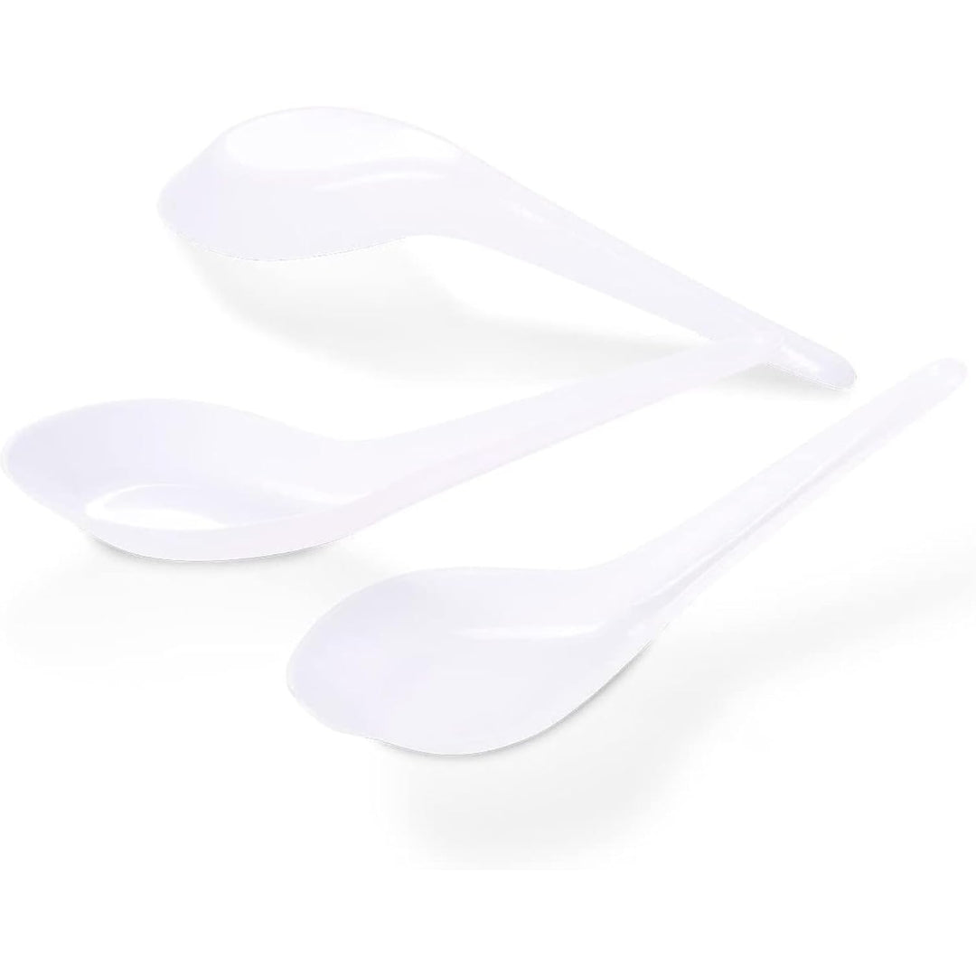 Chinese Soup Spoons – Ideal for Soups, Durable Plastic, Easy to Use – Disposable Cutlery | Perfect for Asian Cuisine