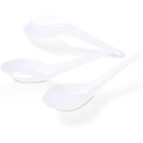 Chinese Soup Spoons – Ideal for Soups, Durable Plastic, Easy to Use – Disposable Cutlery | Perfect for Asian Cuisine