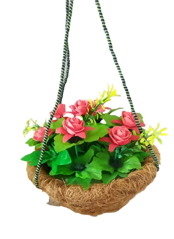 Coconut Basket Wall Hanging Pot – Hanging Coir Basket (Coconut Husk) | 1 Small Piece Without Flowers