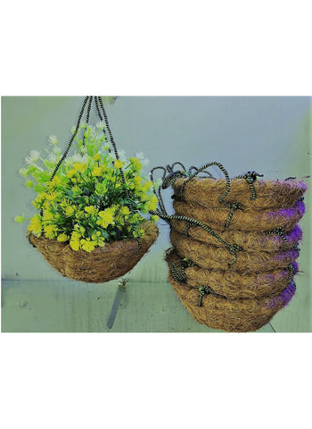 Coconut Basket Wall Hanging Pot – Hanging Coir Basket (Coconut Husk) | 1 Small Piece Without Flowers