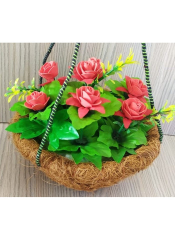 Coconut Basket Wall Hanging Pot – Hanging Coir Basket (Coconut Husk) | 1 Small Piece Without Flowers