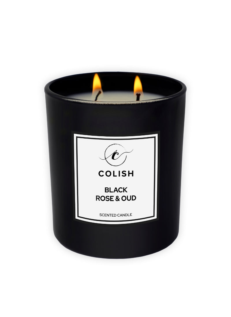 Colish Black Rose & Oud Scented Candle 230G – Rich, Woody, Floral Scent – Home Fragrance | Exotic Experience