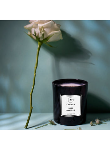 Colish Rose & Vanilla Scented Candle 230G – Sweet, Floral, Warm Aroma – Home Fragrance | Cozy Ambience