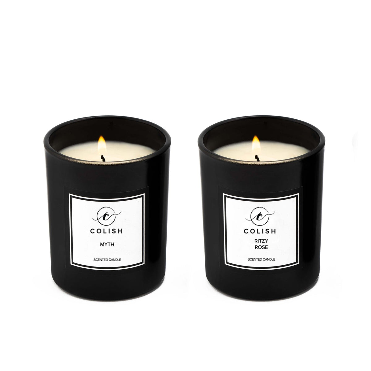 Colish Set of Ritzy Rose & Myth Candle Set 100g x2 – Elegant Floral & Warm Fragrance Duo