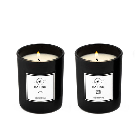 Colish Set of Ritzy Rose & Myth Candle Set 100g x2 – Elegant Floral & Warm Fragrance Duo