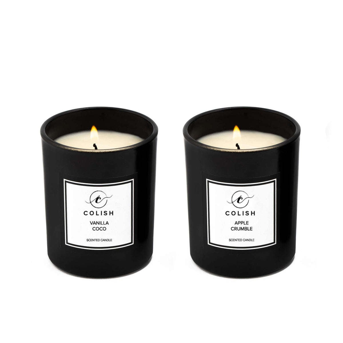 Colish Set of Vanilla Coco & Apple Crumble Candle Set 100g x2 – Sweet & Cozy Dessert-Inspired Aromas