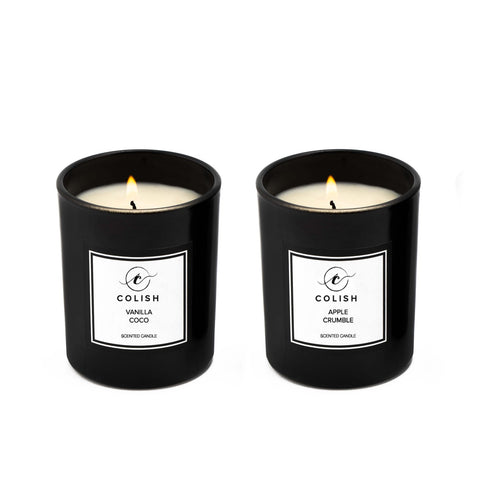 Colish Set of Vanilla Coco & Apple Crumble Candle Set 100g x2 – Sweet & Cozy Dessert-Inspired Aromas
