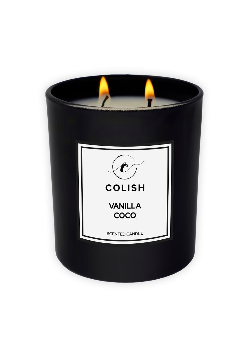 Colish Vanilla Coco Scented Candle 230G – Creamy, Sweet, Inviting Fragrance – Home Fragrance | Relaxing Vibe