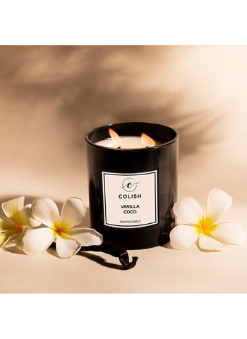 Colish Vanilla Coco Scented Candle 230G – Creamy, Sweet, Inviting Fragrance – Home Fragrance | Relaxing Vibe