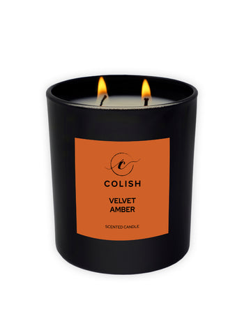 Colish Velvet Amber Scented Candle 230G – Warm, Earthy, Rich Fragrance – Home Fragrance | Premium Scent