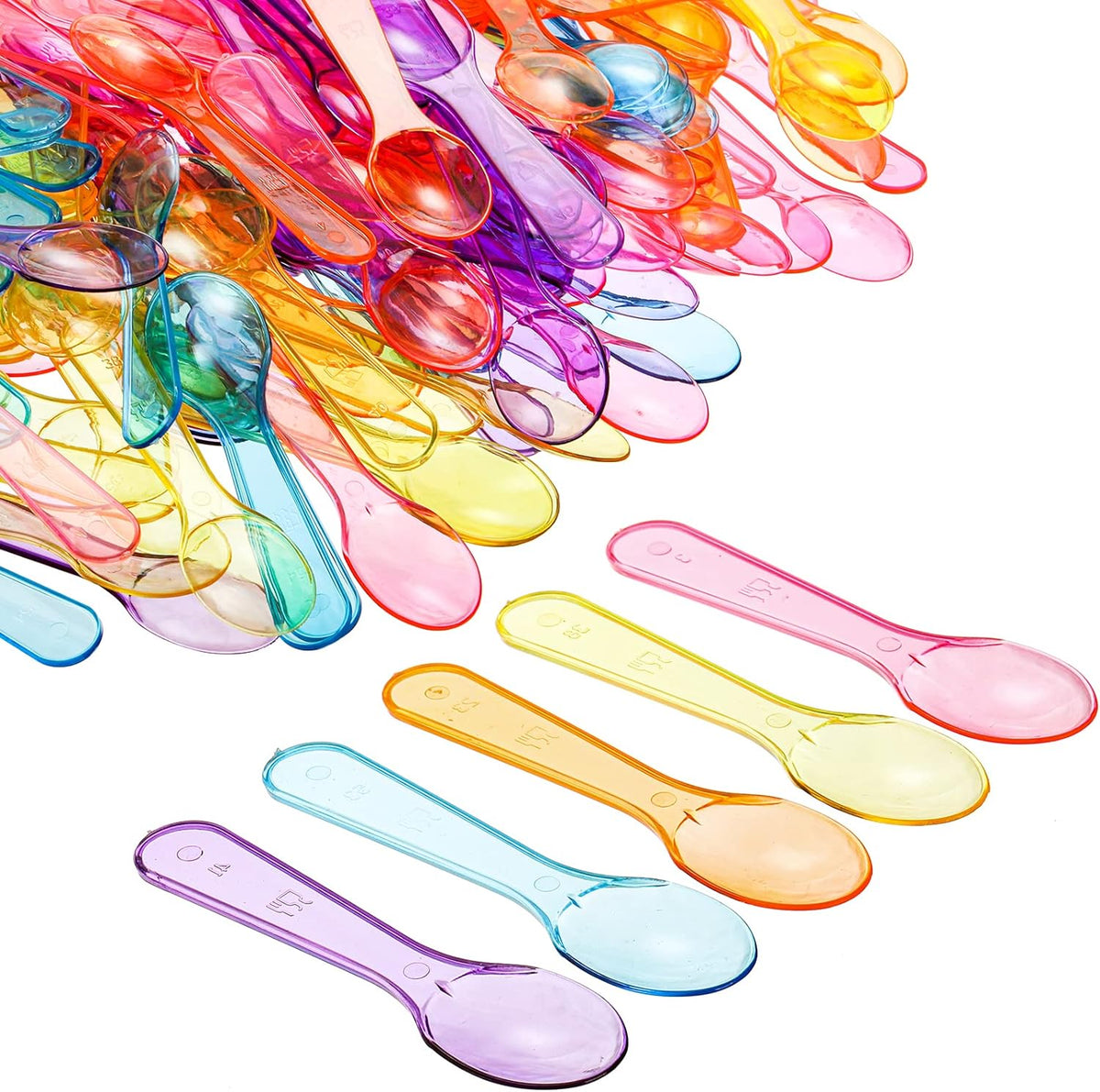 Color Gelato Spoons – Colorful Design, Ideal for Gelato, Durable Plastic – Disposable Spoons | Enhances Dessert Presentation