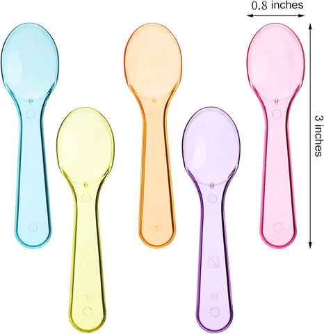 Color Gelato Spoons – Colorful Design, Ideal for Gelato, Durable Plastic – Disposable Spoons | Enhances Dessert Presentation