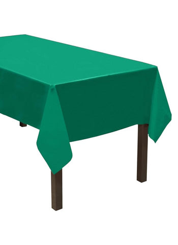 Green Color Plastic Table Cover. Vibrant & Practical, Perfect for Party Settings | Disposable & Durable