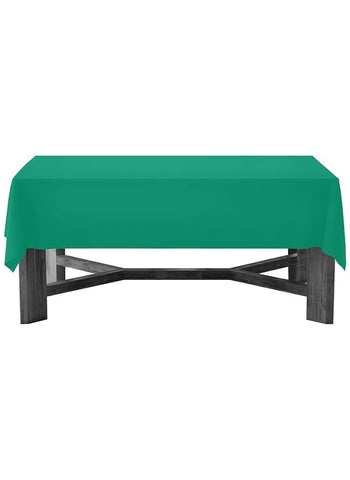 Green Color Plastic Table Cover. Vibrant & Practical, Perfect for Party Settings | Disposable & Durable