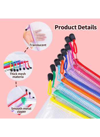 Comix Mesh Zip Bag – Durable, Lightweight, Multi-Purpose – Ideal for Office, School, and Travel | Stylish and Convenient