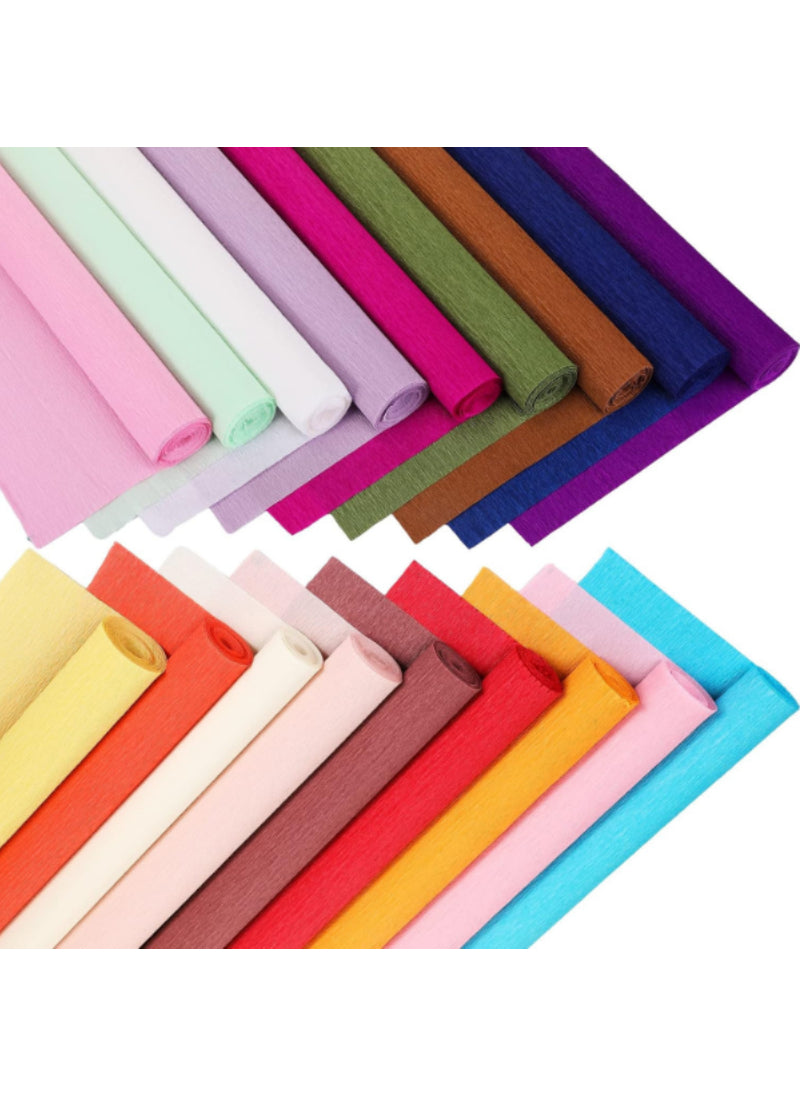 Crepe Paper Pack – Assorted Colors, Pack of 10, Durable, Easy to Use – Ideal for Crafts and Art Projects | Versatile and Convenient