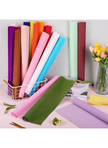 Crepe Paper Pack – Assorted Colors, Pack of 10, Durable, Easy to Use – Ideal for Crafts and Art Projects | Versatile and Convenient