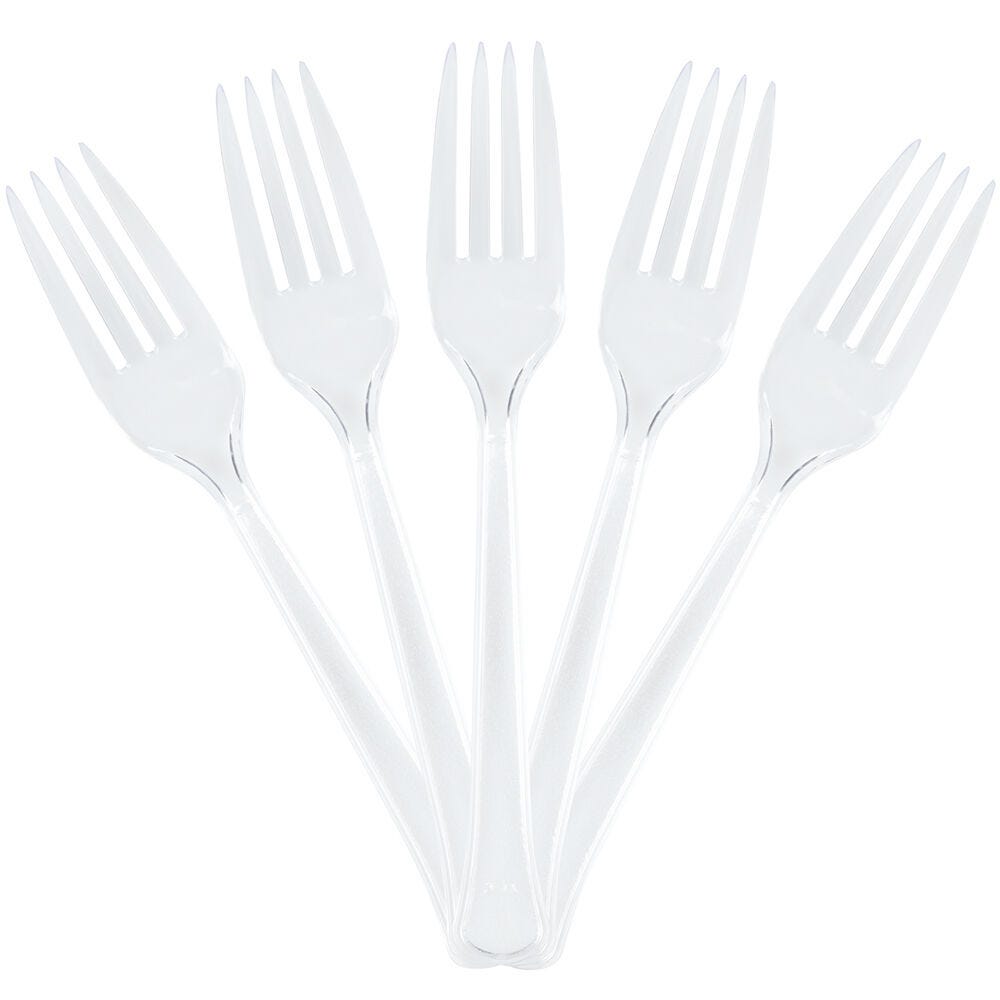 Crystal Plastic Fork – Stylish Design, Durable Plastic, Elegant Appearance – Disposable Cutlery | Adds a Touch of Class to Your Table