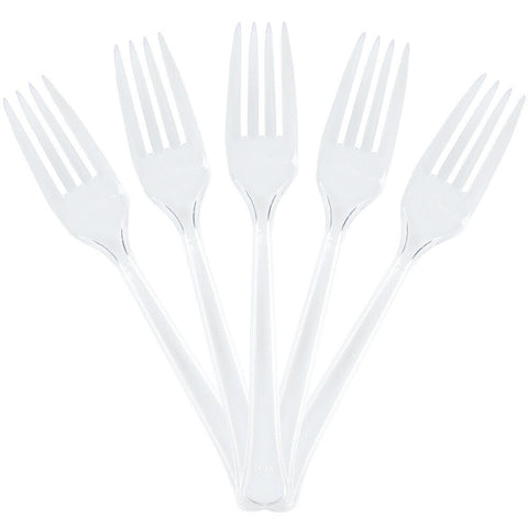 Crystal Plastic Fork – Stylish Design, Durable Plastic, Elegant Appearance – Disposable Cutlery | Adds a Touch of Class to Your Table