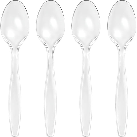 Crystal Tea Spoon – Elegant Design, Clear Plastic, Ideal for Teas – Disposable Cutlery | Enhances Tea Time Experience