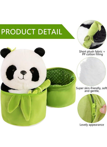 Cute Panda Plush Pillow – Soft, Adorable, Stuffed Panda in Bamboo Design – Plush Toy | Perfect for Naps, Playtime, Gifts