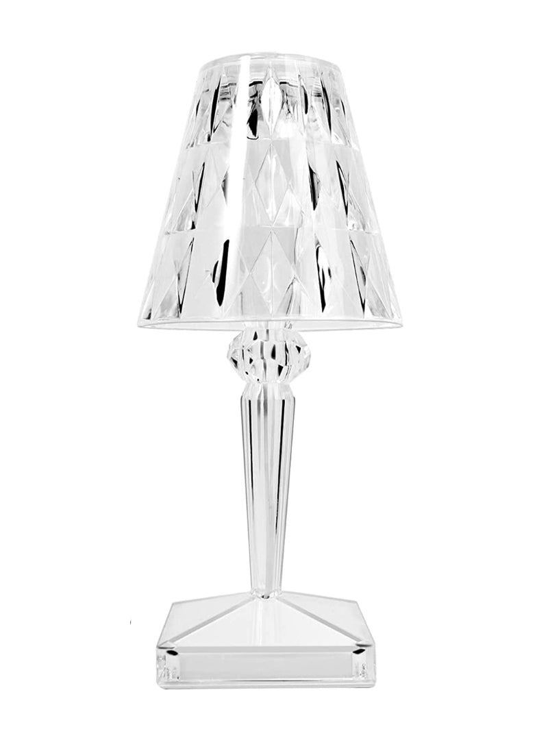 Decorative LED Lamp – Transparent Acrylic Body, Multi-Faceted Prism Design | Stylish & Modern Home Lighting