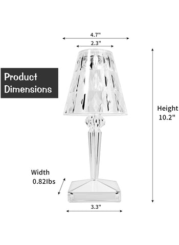 Decorative LED Lamp – Transparent Acrylic Body, Multi-Faceted Prism Design | Stylish & Modern Home Lighting