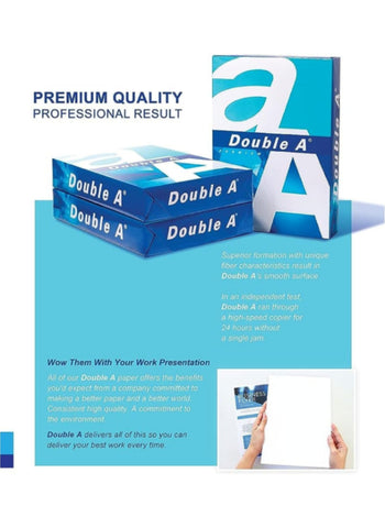 Double A A4 Copy Paper – 500 Sheets, High-Quality, Smooth Finish – Perfect for Office and Home Use | Reliable and Durable